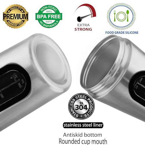 BURRDOFF VISIBLE WINDOW Protein Shaker Bottle, Silver - Image 6
