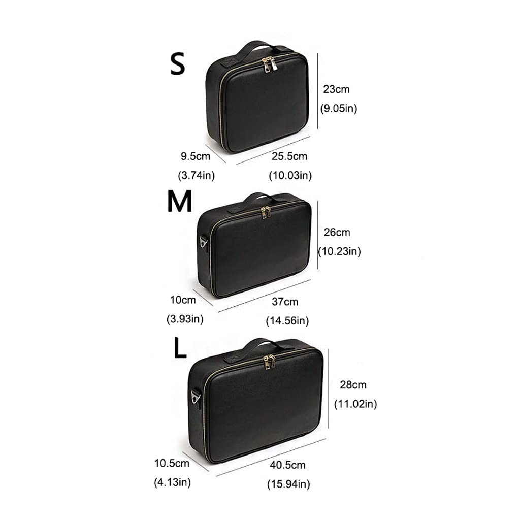 Organizer na perfumy, przenośny organizer na kosmetyki, skórzany, z wieloma przegródkami, profesjonalny zestaw, podróżna kosmetyczka, toaletka, a, M-37cm/14.56inch