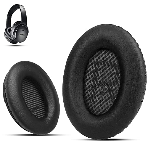 Krone Kalpasmos Ear Pad Replacement for Bose Headphones Replacements Compatible with Bose QuietComfort 35 ii /QC35 /QC25 /QC2 /QC15 /Ae2 /Ae2i /Ae2w /SoundTrue & SoundLink(Over-Ear) -Black/Black