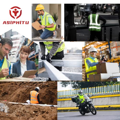 Asiphitu Black Safety Vest Mesh High Visibility Reflective Vest For Men Women With 9 Pockets And Zipper Hi Vis Construction Vest, Meets Ansi/Isea Class 1, (E1-Black-L) #TOP6