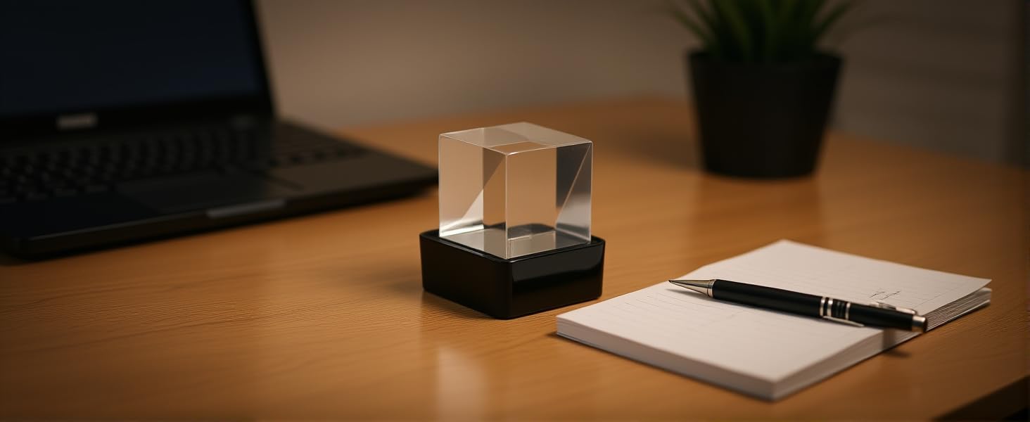 ASHATA WiFi Holographic Cube Display Weather Clock, Smart Weather Station Digital Clock with GIF Animations and Electronic Album Player for Desktop Decor USB Powered (Black)