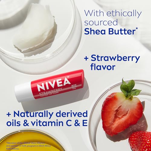 NIVEA Strawberry Lip Care, Tinted Lip Balms with Shea Butter, 4 x 0.17 OZ - image 8