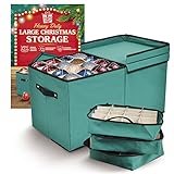 Holiday Cheer Premium Christmas Ornament Storage with 8 Tray - Christmas Storage Container with...