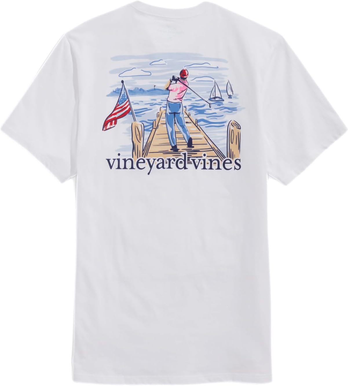 Vineyard Vines Mens Pier Golf Swing Short-Sleeve Pocket Tee
