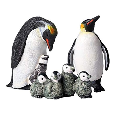 FLORMOON Penguin Toys - 3pcs Realistic Animal Figurines - Plastic Arctic Animals for Christmas New Year - Early Educational Birthday Party Favors Cake Topper Gift for Kids Cover