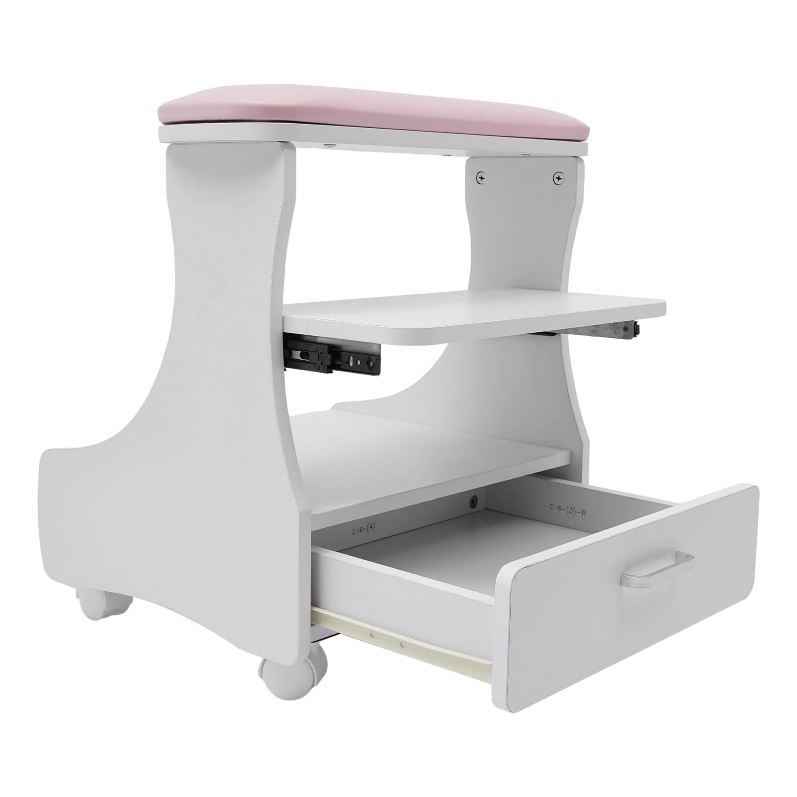 Chariot de Manucure à 3 Niveaux avec Bain de Pieds - Spa Portable avec Tiroirs et 4 Roulettes - Capacité de Charge 20 kg