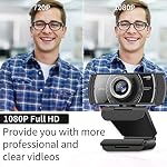 Webcam with Microphone 1080P 60FPS, Privacy Cover Web Camera for Desktop, Autofocus, Dual Noise-Cancelling Mics Streaming Webcam for Gaming, Laptop/Mac/Zoom/YouTube/Video Calling/Office