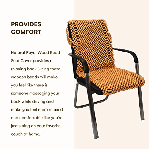 Purava Beaded Car Seat Cover - 43X17-Inch Automotive Seat Covers - Universal Fit Driver Seat Cover - Car Massaging Wood Beaded Seat Cushion - Wood Bead Seat Cover For Car, Truck Or Office Chair #TOP3