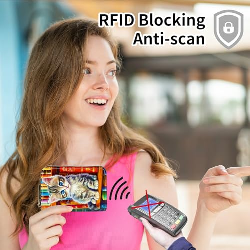 Accordion Wallet Credit Card Holder, Business PU Leather RFID Cards Organizer Ladies Cardholder Wallets for Women Men, Travel, Shopping, Outdoor, Fall Purse Gift Accessories, Book Cat3