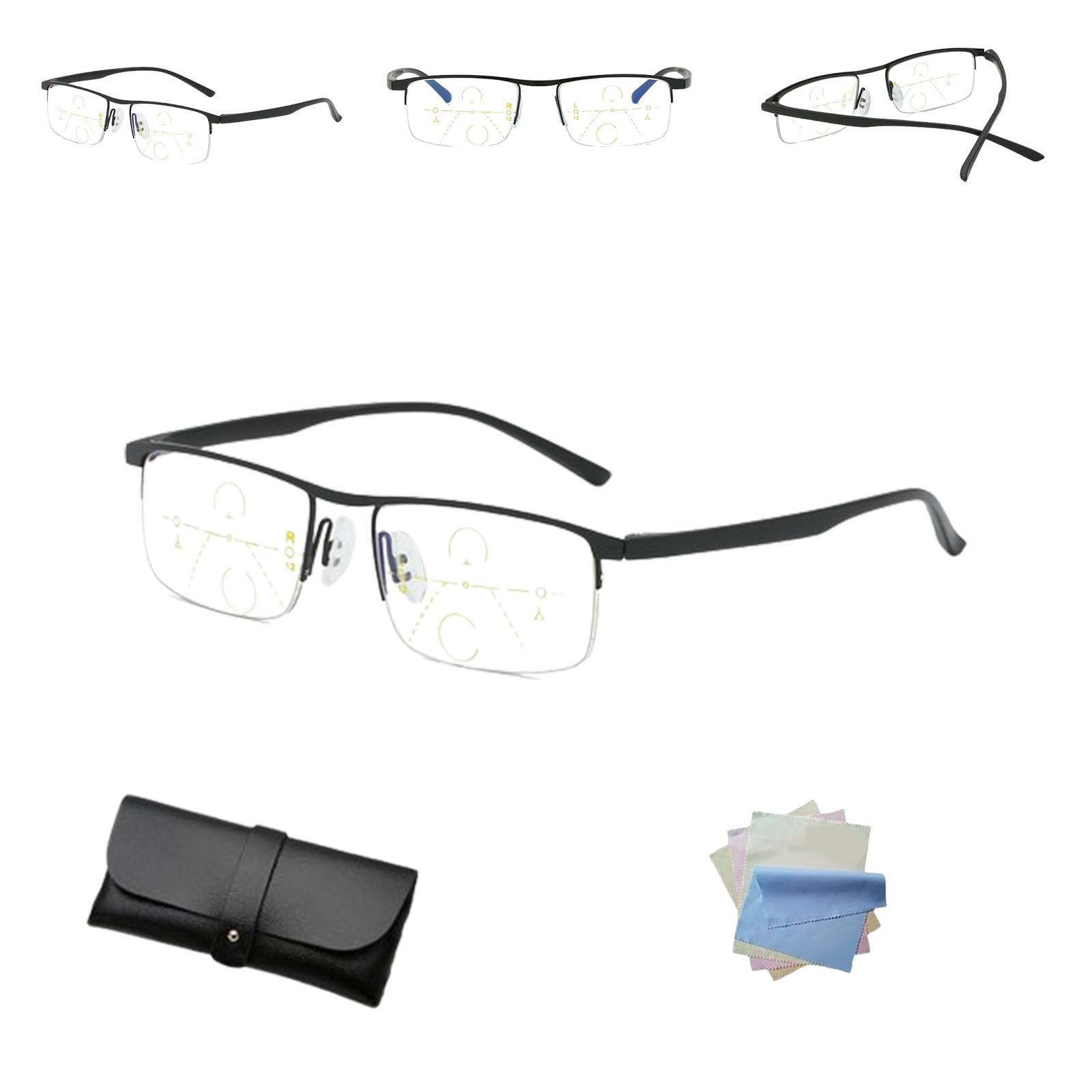 Generic Yiffany IntelliReaders Glasses, Titanium Far and near Dual-Use Reading Glasses, anti-blue light goggles