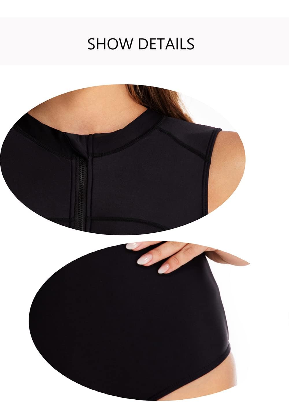 Femmes Zip Up Surfwear Maillot de Bain à Manches Longues Maillot de Bain récréatif Une pièce Rash Guards