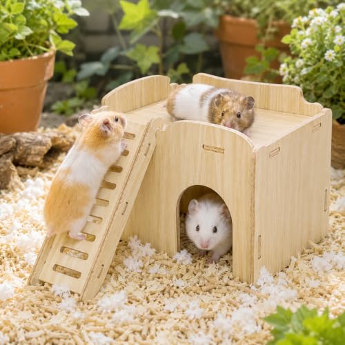 Ganwavo Cabane Cochon d'Inde, Maison Hamster avec Rampe – vue 7