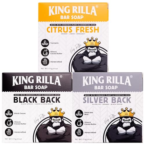Image of Organic Cold Process Soap Bars for Men, Moisturizing Body Wash 3-Pack