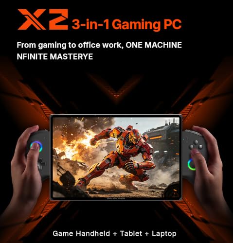Image of ONE XPLAYER X2 10.95 inch Gaming Handheld Tablet Win11 Home Arc G3 Extreme Processor 48GB LPDDR5X /1TB SSD 3-in-1 AI Gaming PC