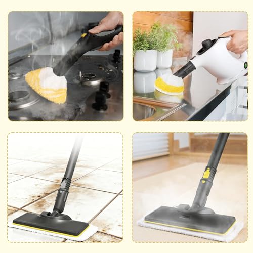 6 Stück Bodentuch Set Zubehör für Kärcher Dampfreiniger EasyFix SC 1-5, 3 Bodenmopps + 3 Dampfdüsenabdeckungen, Hochwertig, Kratzfrei für Bodenbeläge