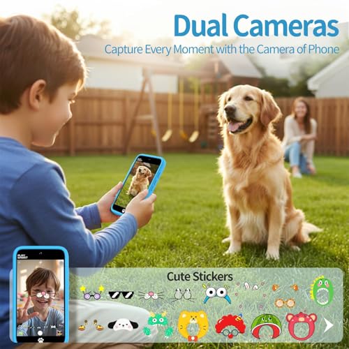 MOMILLA Kids Smart Phone, Dual Camera with Stickers, 3.97" Touchscreen Toddler Phone for Boys Girls, 200+ Educational Games Learning Toys for Kids Ages 3-12, No SIM Birthday Gift by MOMILLA - Image 3