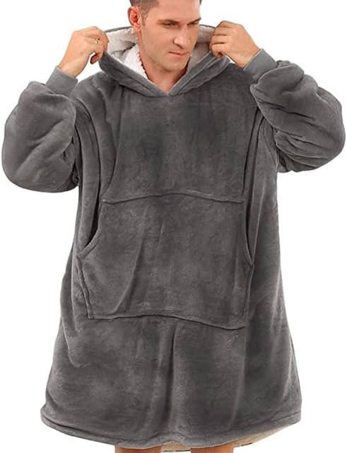 YOULIKE Oversized Sherpa Hoodie, Wearable Hoodie Sweatshirt Blanket, Super Soft Warm Comfortable Blanket Hoodie, One Size Fits All, Men, Women, Girls, Boys, Friends