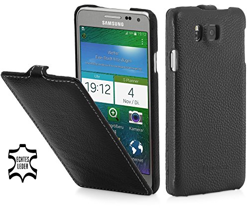 StilGut SSG850FTSSTBK Housse en Cuir pour Samsung Galaxy Alpha Noir