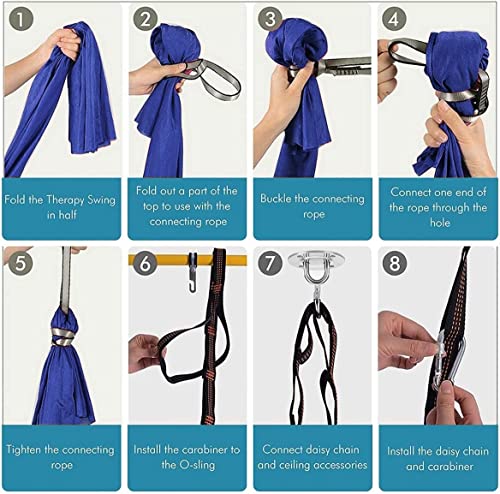 Indoor Therapy Swing For Adults Sensory Great For Autism, Adhd, And Spd Has A Calming Effect On Children Needs, Hammock Chair Hanging Rope (Color : Blue, Size : 150X280Cm/59X110In) #TOP4