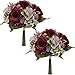 Yyhmkb 2 Packs Artificielle Mixte Rose Et Hortensia Bouquet Soie Hortensia Faux Bouquets De Fleurs 9 Têtes Faux Rose Hortensia Arrangement Violet