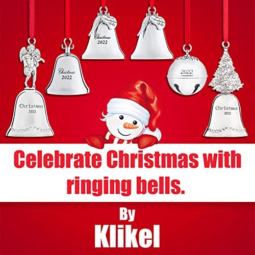 Klikel Christmas Bell Ornament 2022 - It's A Wonderful Life Bell Christmas Ornament 2022 - Christmas Bell 2022 Ornament - Bell Ornament For Christmas Tree - Christmas Bell With Hanging Wing And Heart #TOP5