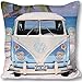Produktbild Original Volkswagen Kissen VW Bulli T1 blau 40 x 40 cm Camper-Van VW Bus Retro Autokissen Kopfkissen Dekokissen Reisekissen Schmusekissen Zierkissen Kuschelkissen Polster passend zur Bettwäsche 048