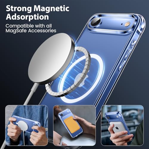 Image of Mkeke Magnetic Designed for iPhone Air Case Clear, [Compatible with MagSafe] [Not Yellowing] [Military-Grade Drop Protection] Protective Case for iPhone 17 Air Case with Shockproof Bumper 2025