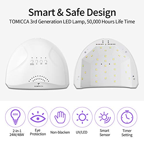 TOMICCA UV LED Gel Nail Lamp 24/48W Nail Dryer LED with 3 Timer Setting 5/30/60s, Professional Intelligent Nail Dryer Nail Curing Lamp for Manicure Pedicure Professional Nail... - Image 5