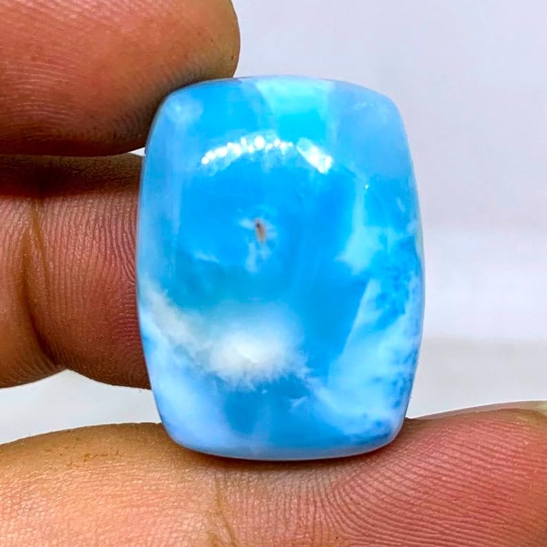 Larimar naturel rectangulaire pour fabrication de bijoux bague pendentif collier DIY - 2