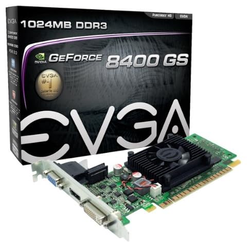 EVGA 1GB GeForce 8400 GS DirectX 10 64-Bit DDR3 PCI Express 2.0 x16 HDCP Ready Grafikkarte Modell 01G-P3-1302-LR Cover