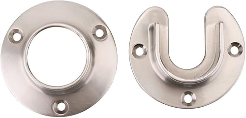 John Sterling soporte para caño de armario - Muy resistente, Níquel, Níquel cepillado, 1