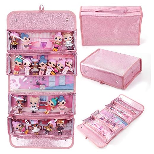 BELLEMID Storages & Display Case for Dolls Compatible with All LOL Surprise Dolls,Lol Doll Carrying Case Lol Storage Case Organizer Easy Carrying Storage Organizer Clear View Case for Christmas Gift(Dolls Not Includ )