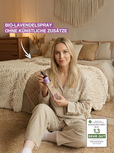 rooted.® Lavendelspray 100ml [100% ECHTES BIO-LAVENDELÖL] - Lavandula Angustifolia - wohltuend, erholsam & sanft - Premium Lavendel Spray - Ideal als Kissenspray, Schlafspray - Sleep Spray