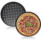 2 Pieces Non-Stick Pizza Pan,Round Pizza Tray with Holes,12 Inch/30cm Carbon Steel Pizza Pans for...