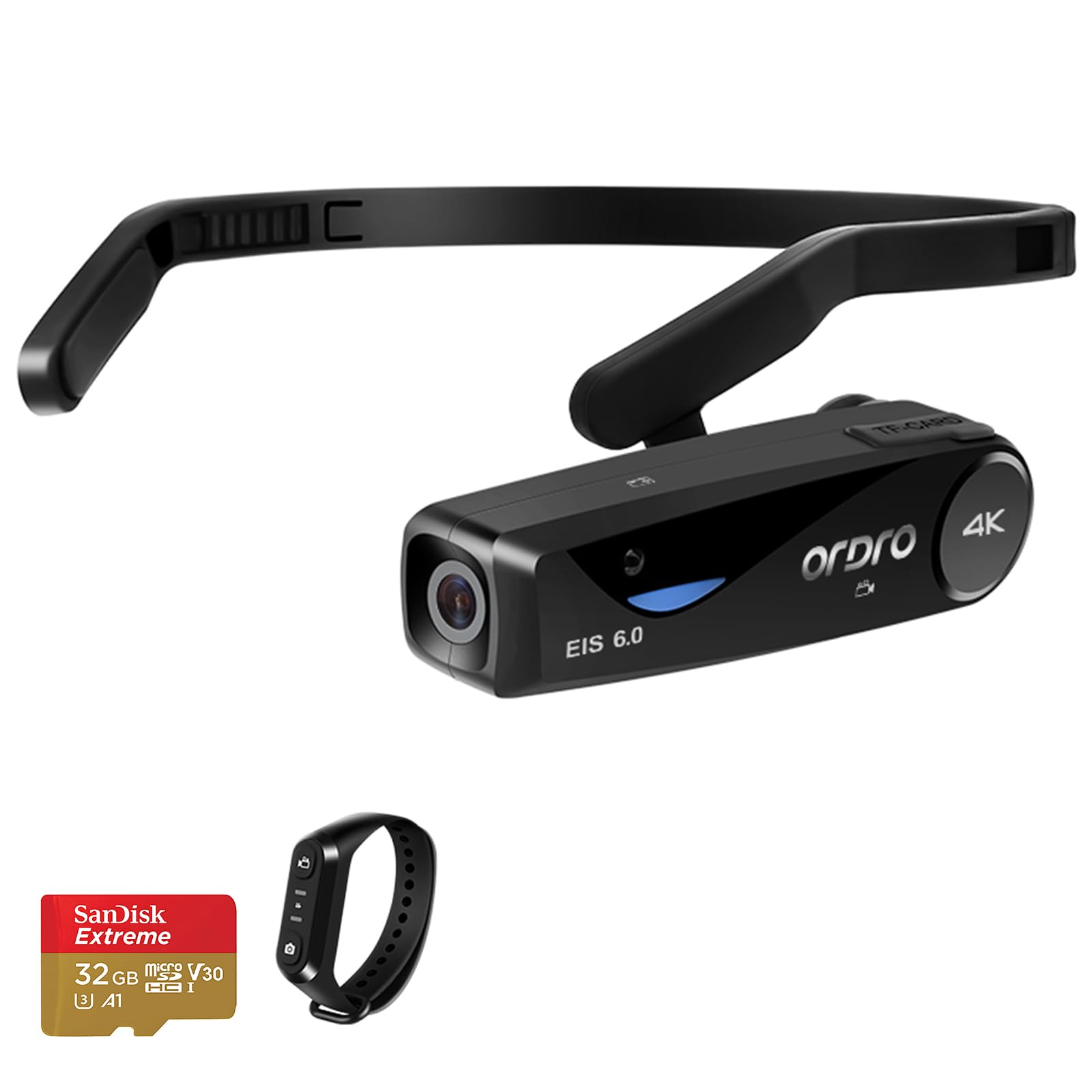 ORDRO EP6 Plus 4K Kopfmontierte Kamera Freihändiger Leichter tragbarer Mini-Camcorder