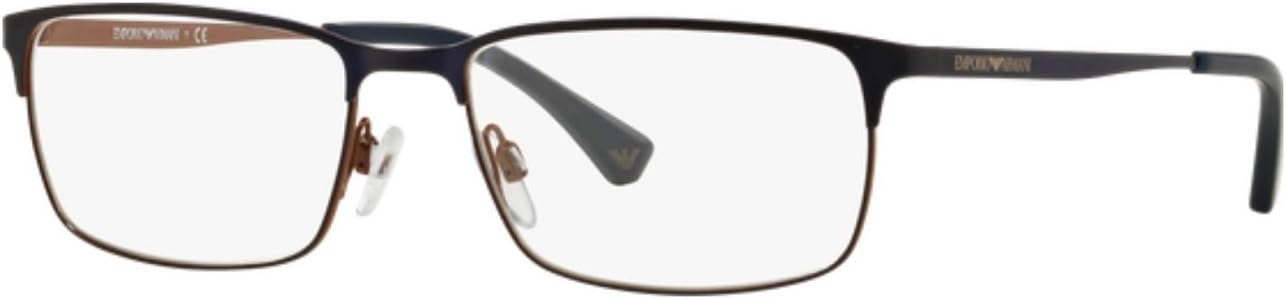 Armani EA1042 Eyeglass Frames 3129-53 - Matte Blue/blue/cognac