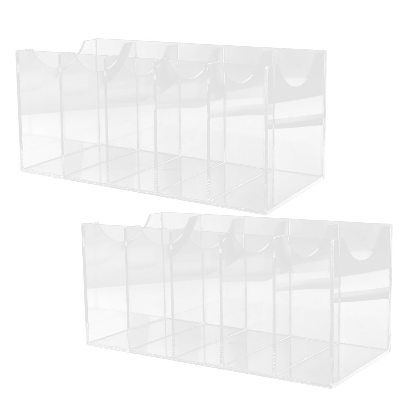 MAGICLULU Organizador de Cinturones Fácil Mantenimiento y Libre de Polvo de Acrílico Transparente 5 Compartimentos Paquete de 2 Piezas para Cajón y Exhibición
