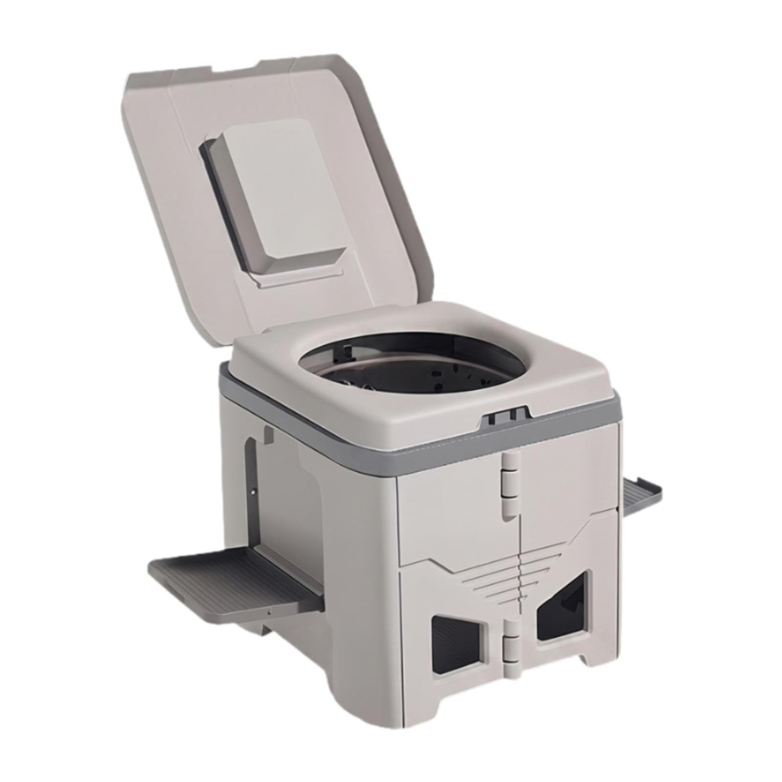 Inodoro Portátil Plegable Sanitario Compacto Asiento Multifuncional con Tapa Material PP Cómodo Fácil de Limpiar Adecuado para Camping Excursiones PES