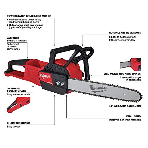 MILWAUKEE'S 2727-20 M18 Fuel 16 in. Chainsaw (Tool Only)