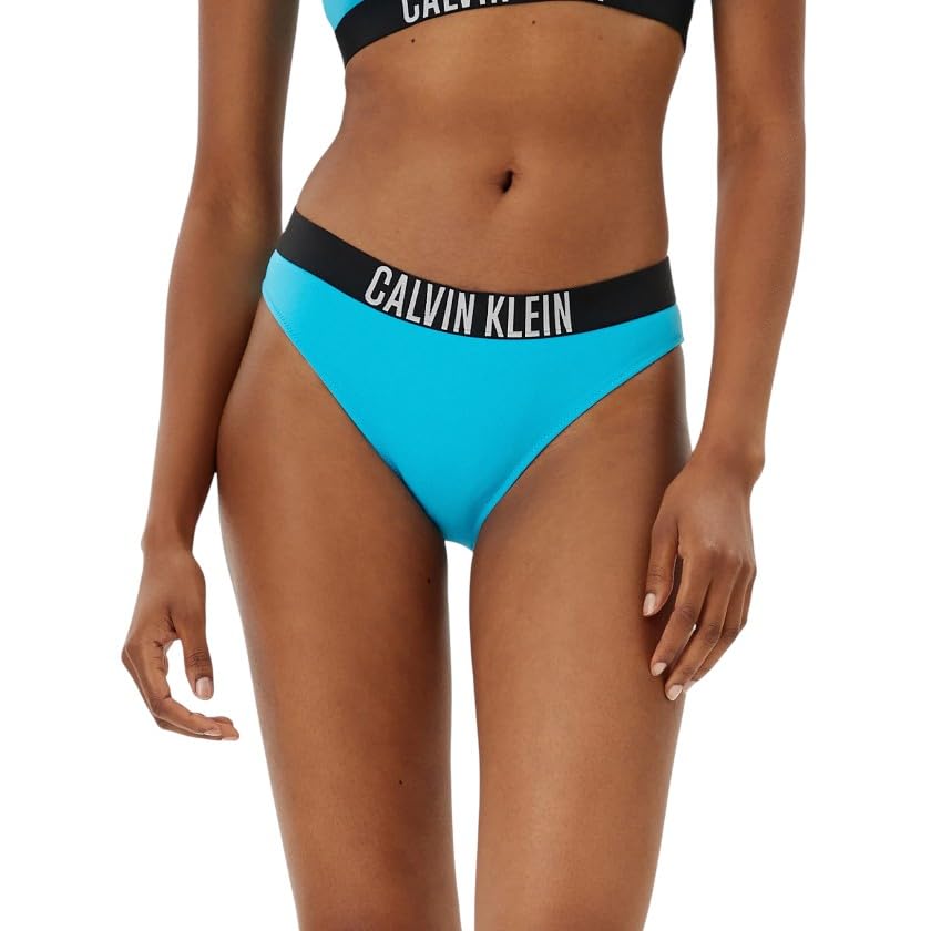 CALVIN KLEIN Damskie majtki kąpielowe BIKINI, niebieskie (Bash Blue), S, Niebieski (Bash Blue), S