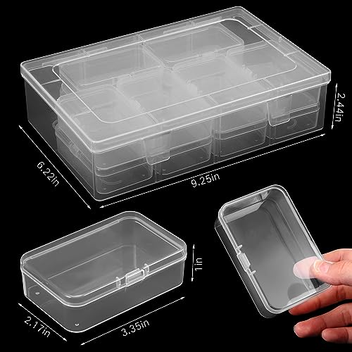 Image of Blulu 13 Pieces Small Bead Organizers Plastic Bead Storage Containers with Lids Mini Clear Storage Cases Transparent Craft Boxes for Jewelry Diamonds DIY Art Craft Accessory(3.3 x 2.2 x 1 Inch)