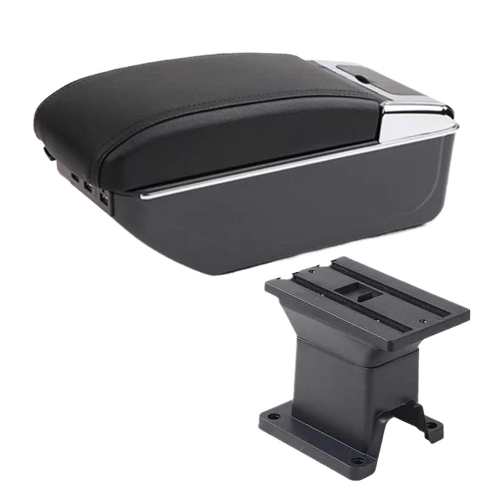 DYDGUTUFB Car Armrest Box Central Storage Box Interior Parts Center With USB Accessories For Toyota IQ (C2 black line 7USB)