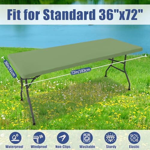 Moosfor 2 Pack Rectangle Spandex Fitted Table Cloth, 6FT Elastic Tablecloth by Moosfor - Used condition - Image 8