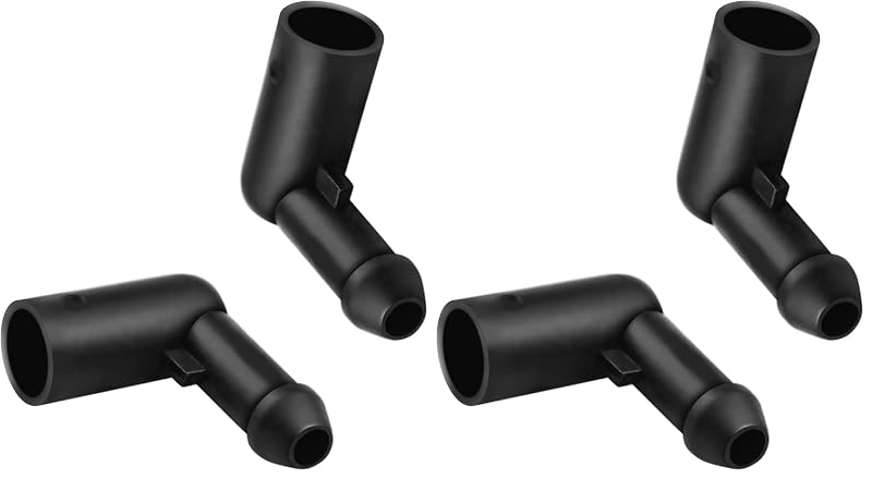 Conector de Mangueira do Lavador de Para-brisa Flylin, Curva de 90°, para Vauxhall e Opel, 1,9 x 2,6 cm, Kit com 2 peças