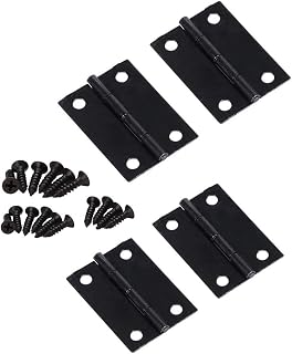 Mini Hinges, Wooden Box Hinge,Small Gift Box Hinge, 1inches Small Hinge, Black Copper Hinge. Used in Wooden Boxes, Jewelry Boxes, cabinets.（4 Pieces with 16X Screws）