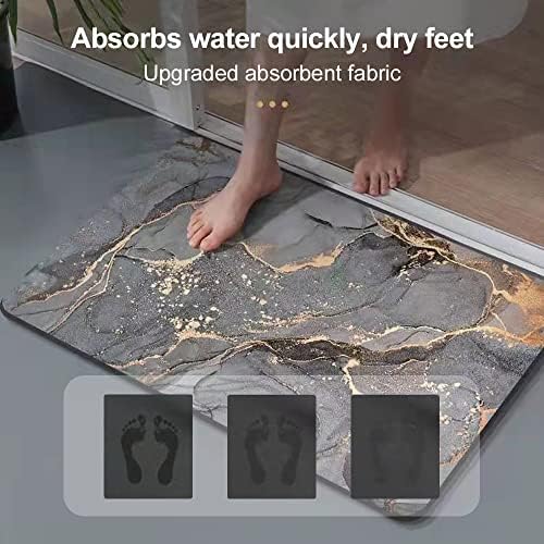 Bathroom Rug Non Slip 60 x 45 cm Super Absorbent Floor Mat 4 Layer esign Cojzlx Bath Mat Anti-Mould Easy to Clean Comfortable Shower Rugs Easy to Dry