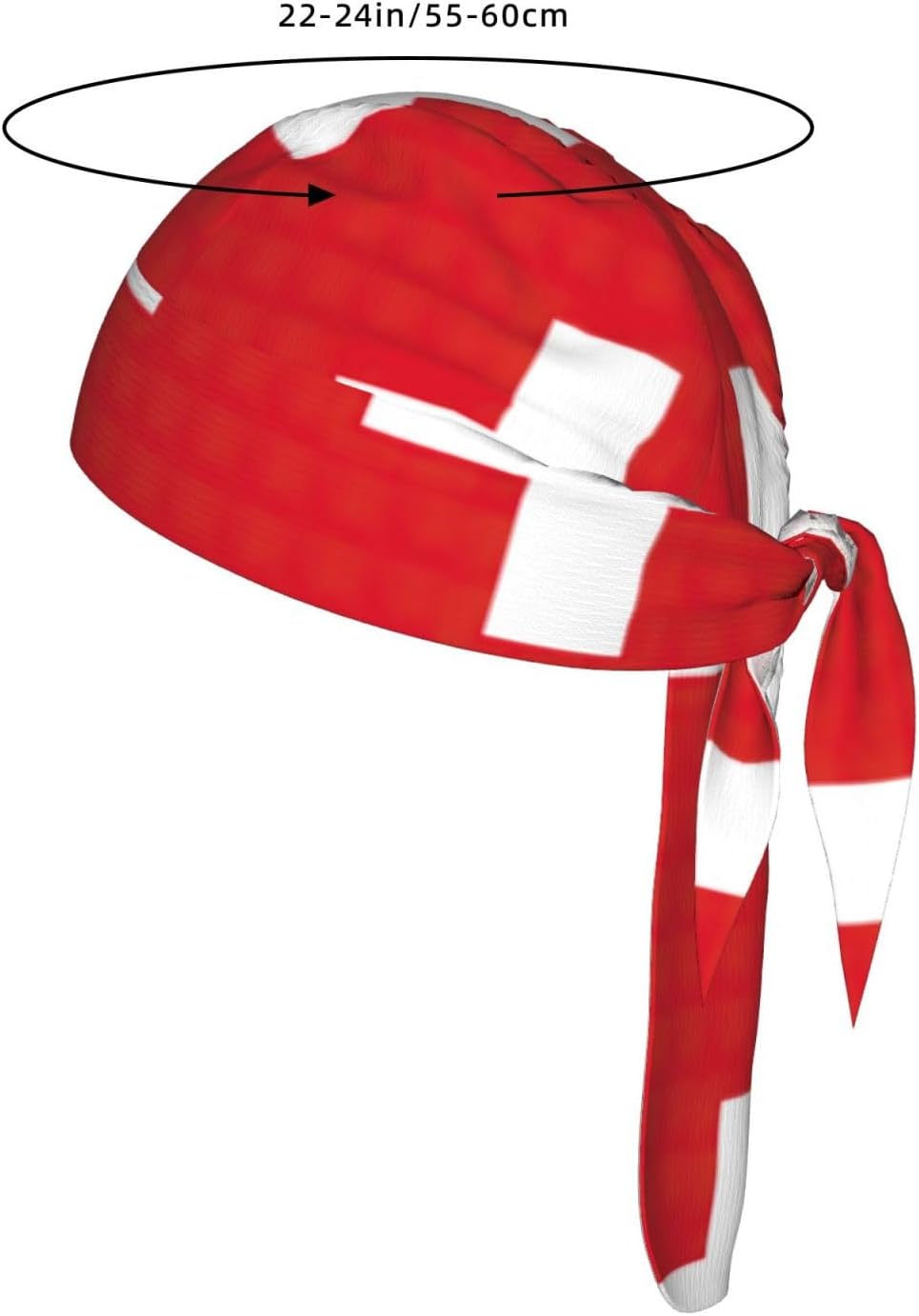 Swiss Flag Print Unisex Sweatband Wide Headband Breathable Head Scarf Absorb Sweat Bandanas for Running Fishing Black