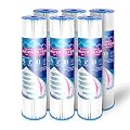 Big 20 x 4.5 inches Pleated Washable & Reusable Sediment Filter 5 Micron Amplified Surface Area, Removes Sand, Dirt, Silt, Rust, Extended Filter Life for 20" Big Housing (Set of 6)