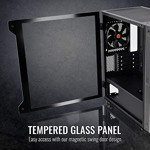 Thermaltake Ca-1Q9-00S1Wn-00 S100 Tempered Glass Black Edition Micro-Atx Mini-Tower Computer Case With 120Mm Rear Fan Pre-Installed #TOP1