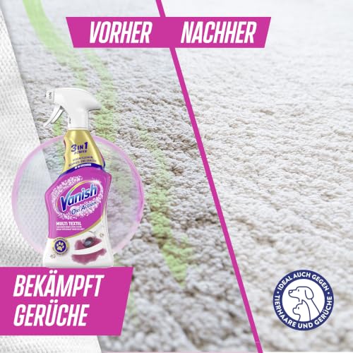 Vanish Oxi Action Multi-Textil Fleckenentfernerspray – 1 x 660 ml – Textilreiniger für Teppiche und Polster – Gegen Schmutz und Geruch nach Urin